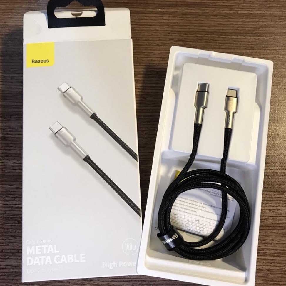 Cáp sạc nhanh 100W Baseus C to C Cafule PD2.0 dùng cho điện thoại samsung 1m - Bảo hành 24 tháng