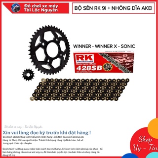 Bộ nhông sên dĩa rk 9li + nhông dĩa akei exciter winner/sonic - raider/satria fi