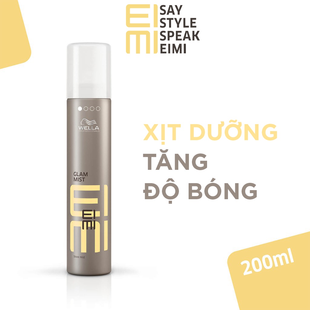 Xịt dưỡng tóc Wella EIMI giúp tóc sáng bóng Glam Mist Shine 200ml