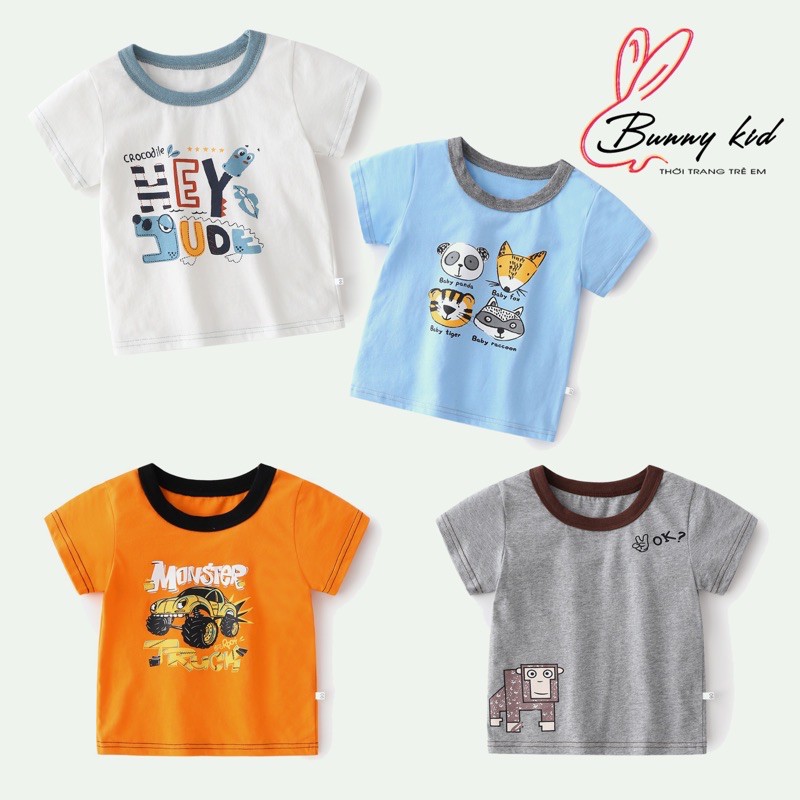 Áo thun bé trai WELLKIDS áo cộc tay chất cotton cho bé in hình dễ thương (TX2342)