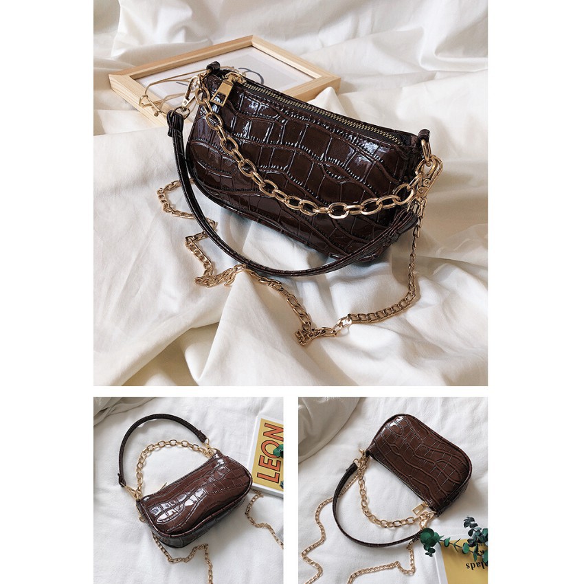 Túi kẹp nách nữ vân da cá sấu bóng Hottrend- KARA 257 | BigBuy360 - bigbuy360.vn