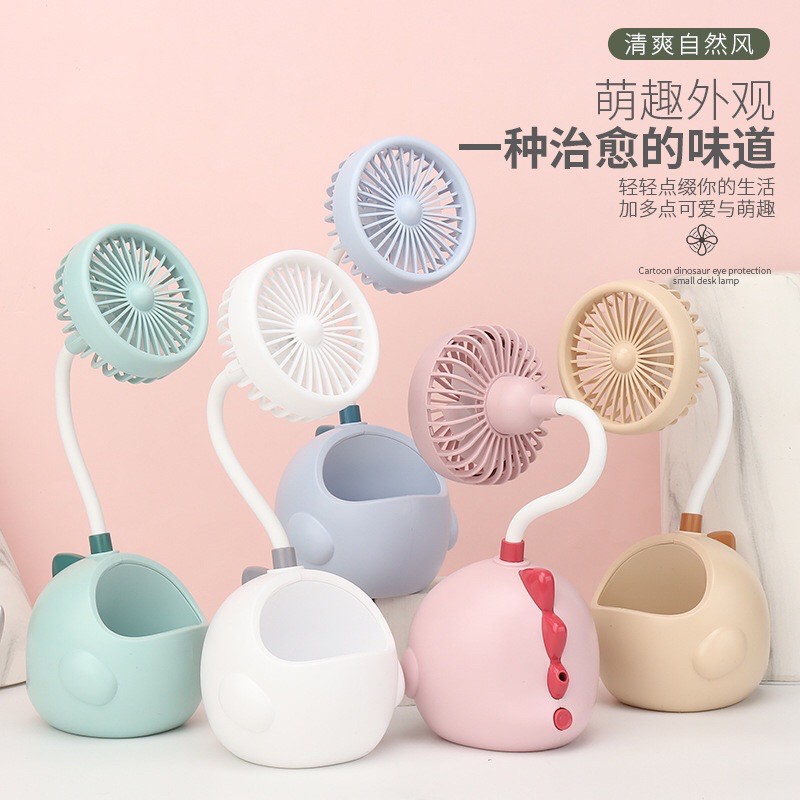 Quạt Mini Tích Điện Để Bàn Tiện Lợi Pin Khoẻ , Quạt Mạnh Hình Thú Dễ Thương