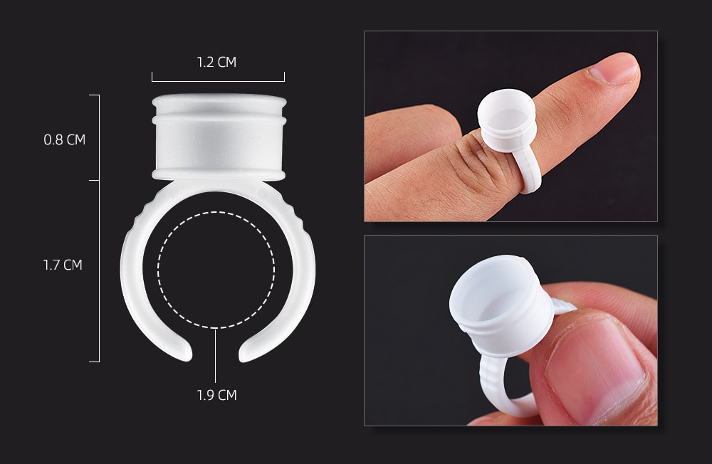 Nhẫn  Đựng Mực Phun Xăm, Keo Nối Mi, Chum Nhẫn Silicon Vàng Bịch 100 Cái