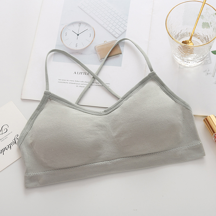 Lingerie Three-Pole Cross Straps Wrapped Chest Girl Student Seamless Beautiful Back No Steel Ring Bra Underwear Vest Ladies | BigBuy360 - bigbuy360.vn
