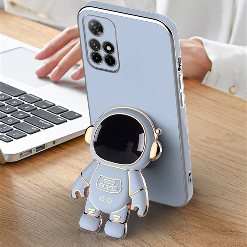 Ốp Điện Thoại Mềm Kèm Chân Đỡ Họa Tiết Phi Hành Gia Cho Xiaomi Redmi 10 10A 10C 9C 9A 9T Note 9 8 7 Pro 11T Pro