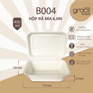 50 hộp bã mía 450ml dùng 1 lần gracz thái lan