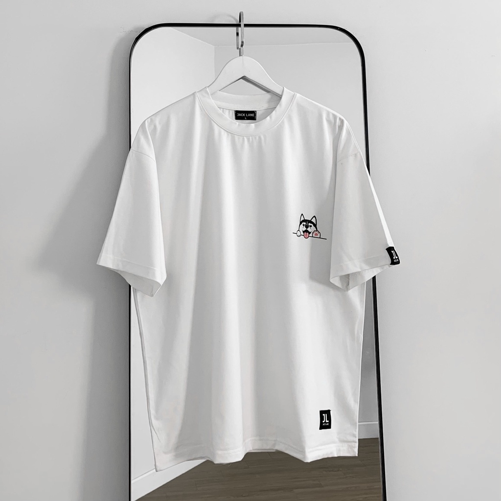 Áo Phông Oversize Husky, JACKLANE, Áo thun cộc tay Unisex Jack Lane