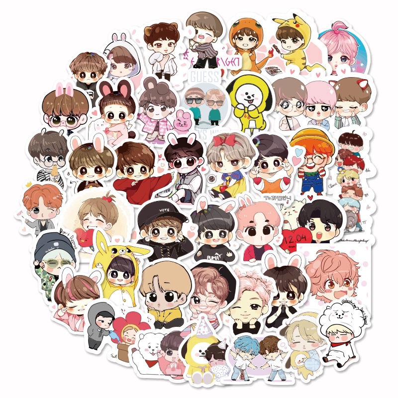 Bộ 40 miếng dán EMOJI trang trí hoạt hình dễ thương cho fan KPOP BTS