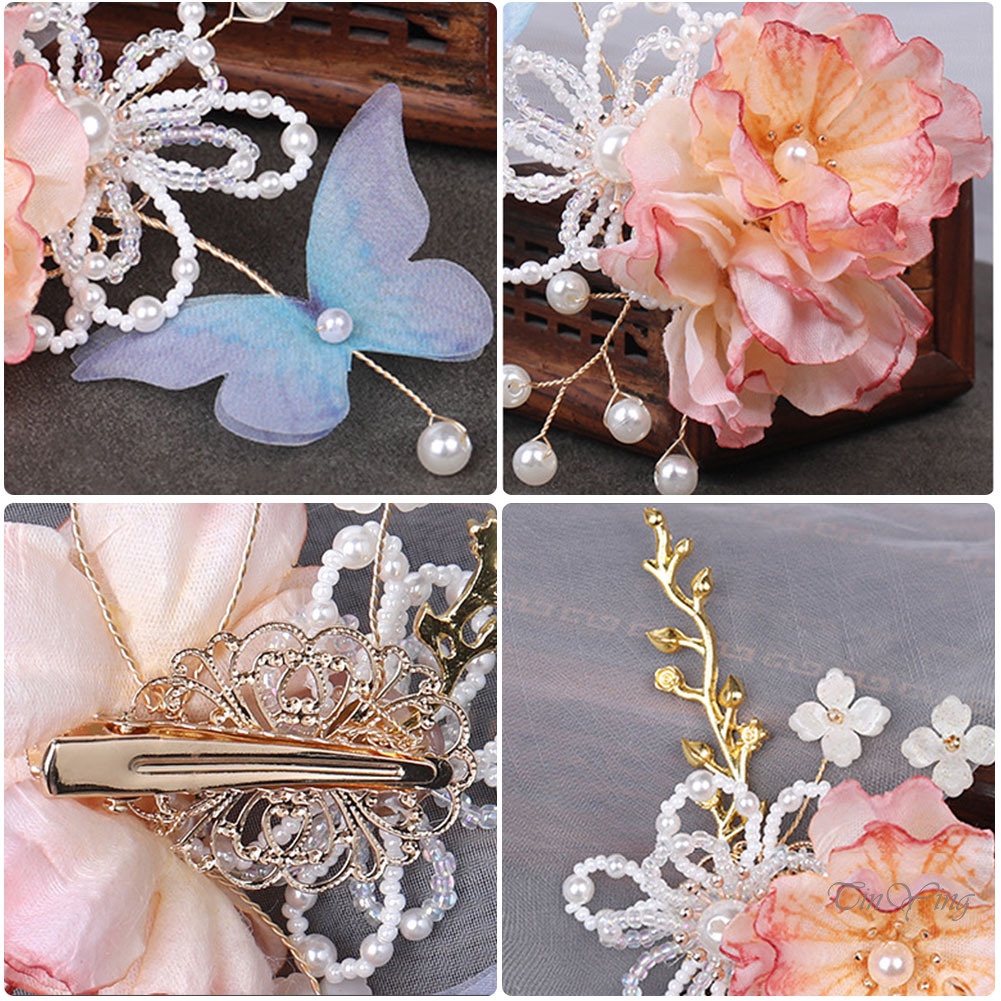 GETNOIVAS 1 Kẹp Tóc Hình Hoa Bằng Lụa Phong Cách Trung Hoa Retro Đơn Giản Độc Đáo Cho Nữ