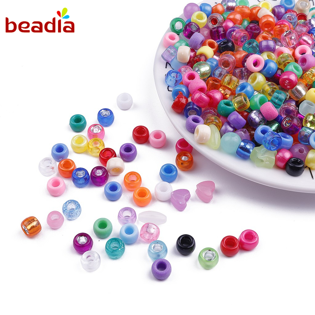 Beadia Set 100 Hạt Nhựa Acrylic Xỏ Vòng Đeo Tay DIY Chủ Đề Giáng Sinh Mới
