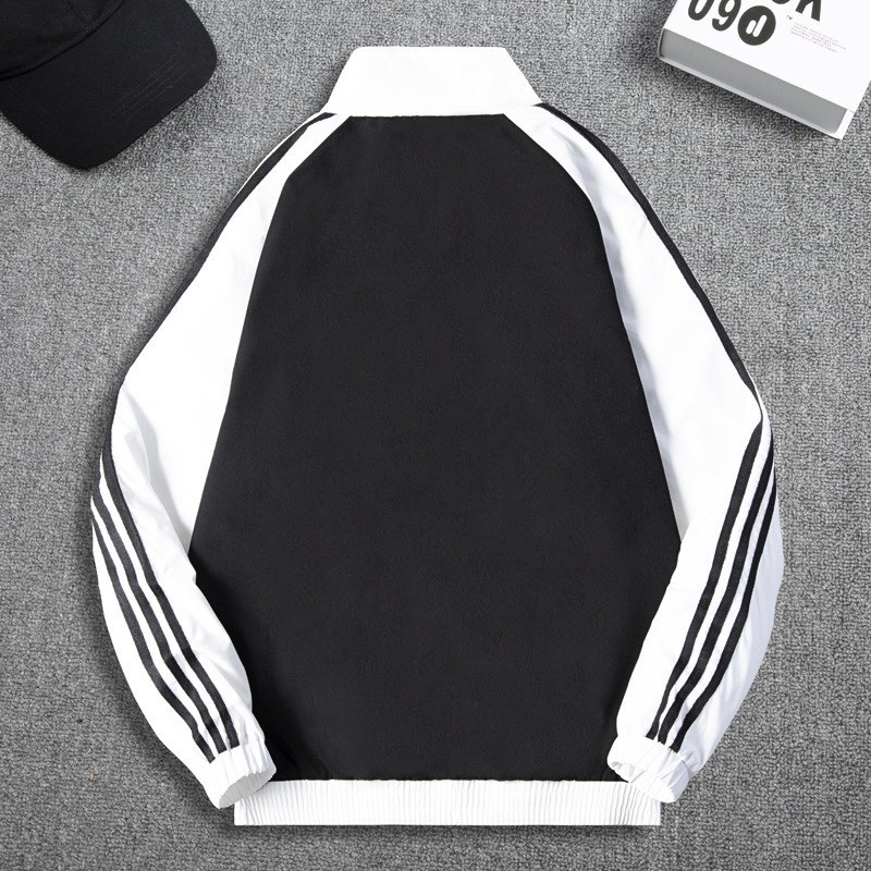 Áo khoác bomber chất dù 3 sọc cánh tay thể thao khóa kéo thời trang nam nữ unisex phong cách Hàn quốc
