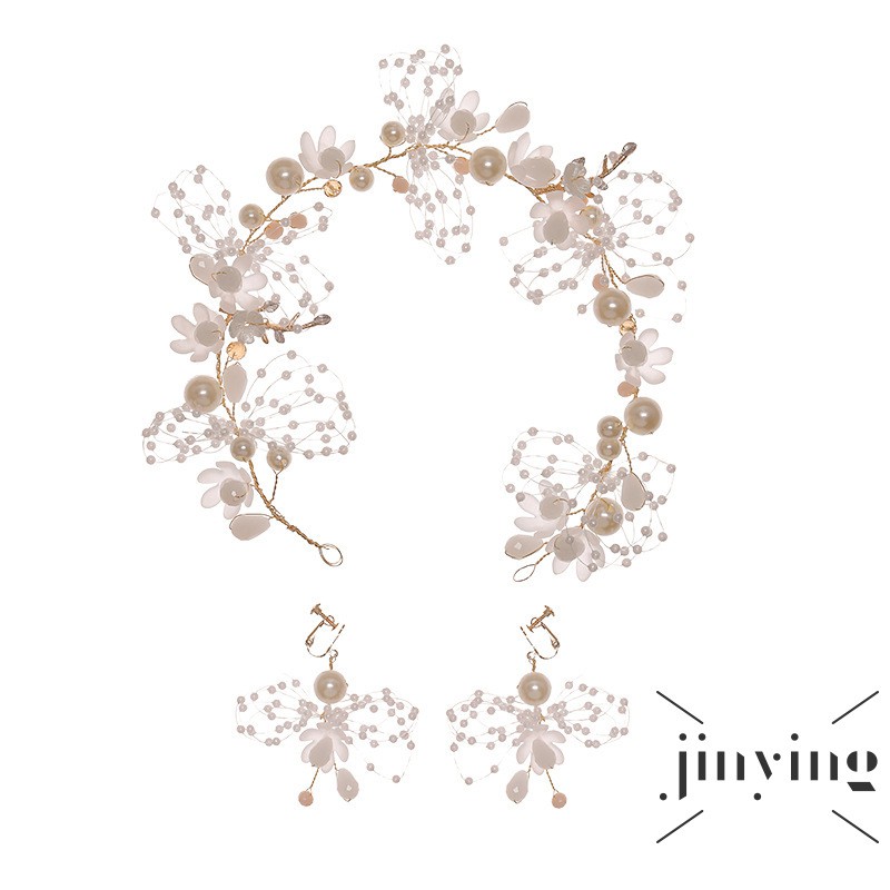 GETNOIVAS Cài tóc cô dâu đính đá và ngọc trai giả sang trọng