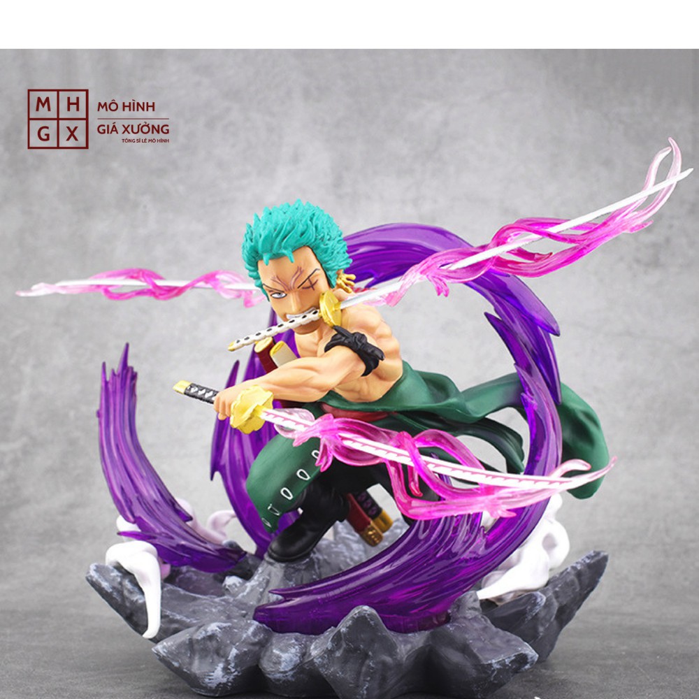 Mô Hình Roronoa Zoro Tam Kiếm Cao 10cm 3000 thế giới Trạng thái chiến đấu - Figure Tượng One Piece Vua Hải Tặc