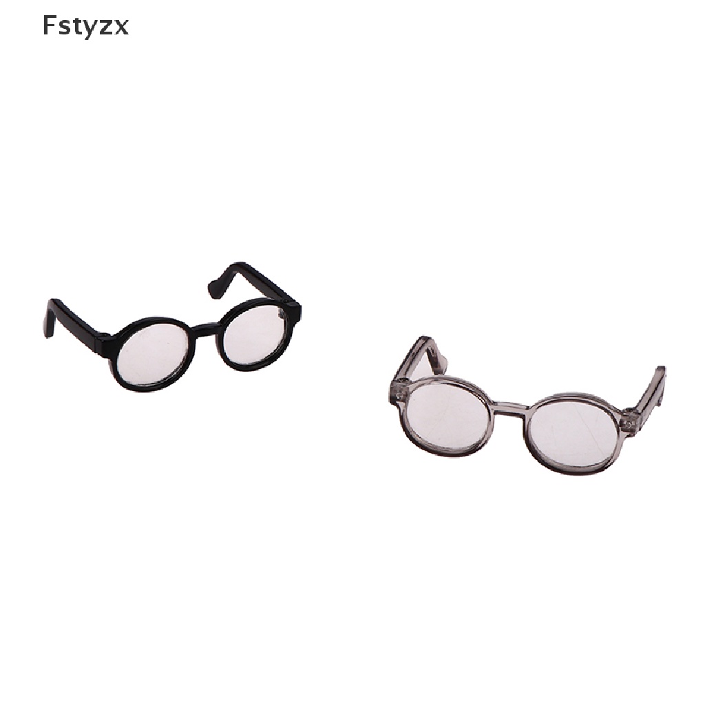 Kính búp bê nhung lông Fstyzx gọng tròn 6.5/ 9.5cm tròng trong suốt FY