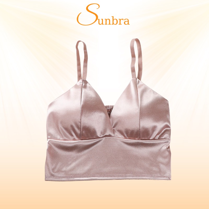 Áo bra satin mềm mại bo chun phía sau co dãn thoải mái SUNBRA 3313