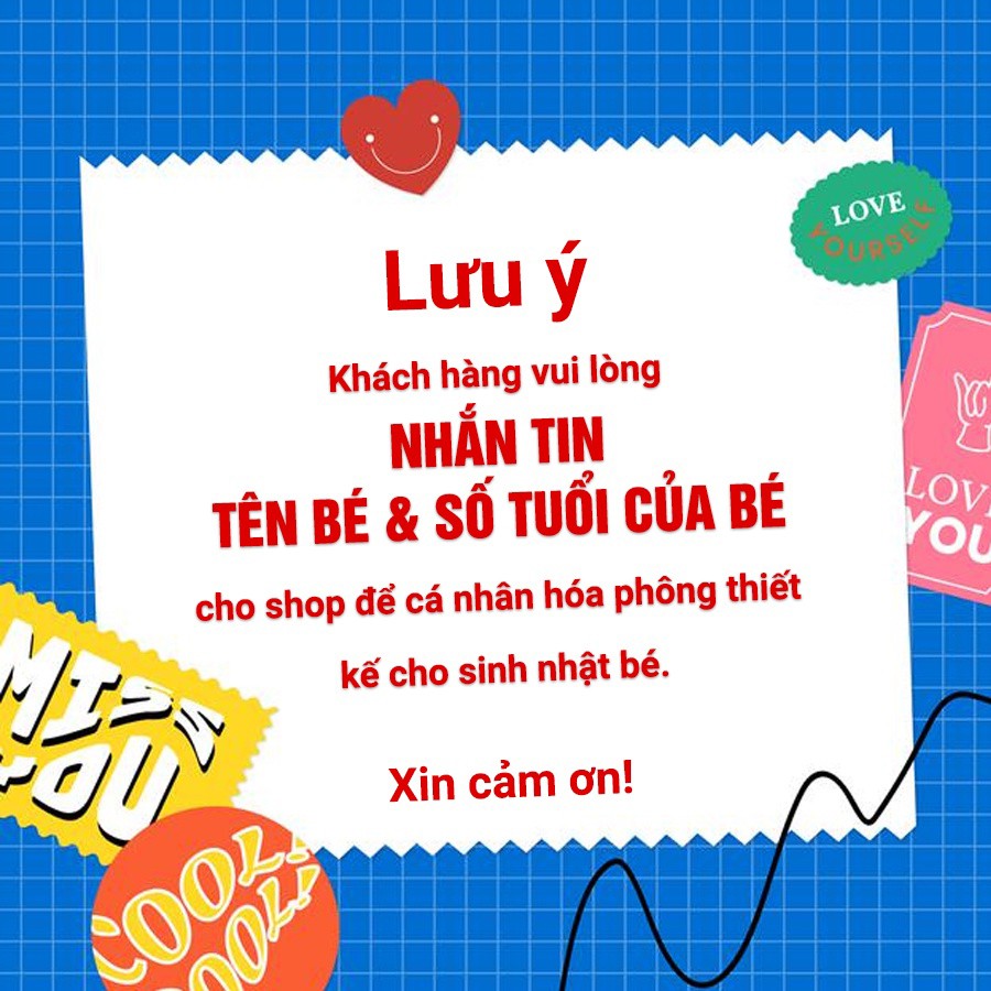 { MẪU MỚI } Combo set trang trí sinh nhật cho bạn và người thân ( phù hợp cho Bé Trai Bé Gái Và Ngưới Lớn ) - RCB007