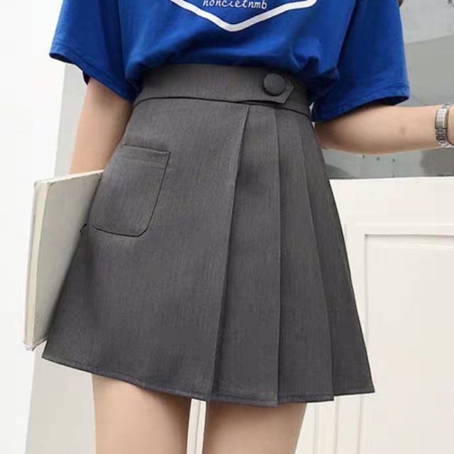 Chân váy xếp ly túi trước  C019