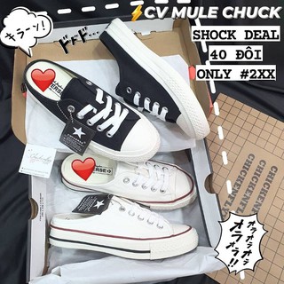 Giày dép ĐEN và TRẮNG DẪM GÓT CHUCK MULE