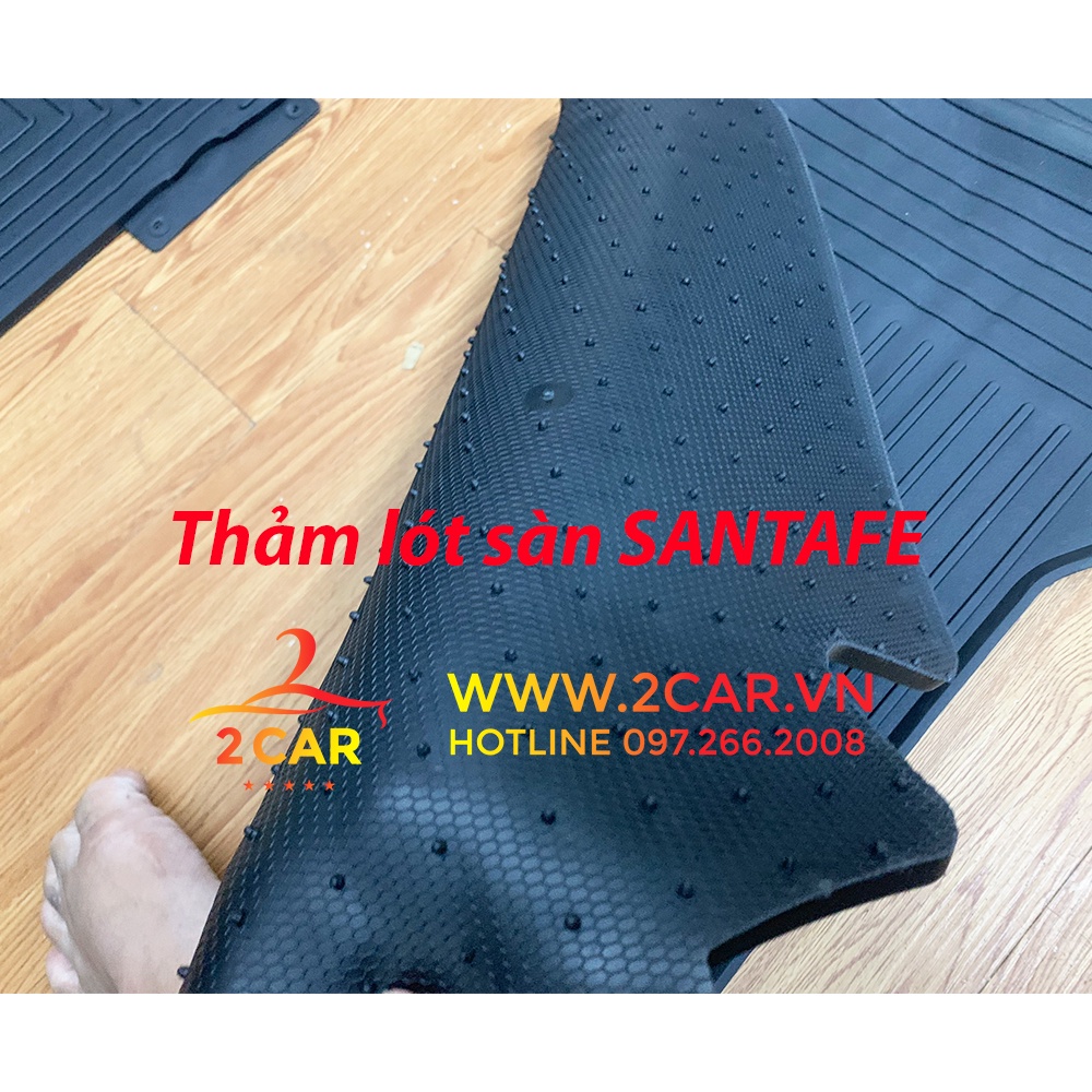 Thảm sàn, Lót Sàn Cao Su Xe Hyundai SANTAFE 2015-2021, Sàn Cao Su Đúc Ko Mùi 03