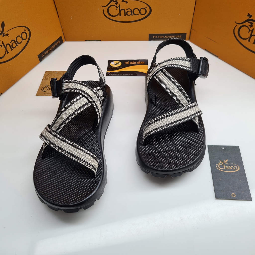 Giày Sandal Chaco Nam - Đen & Trắng TG6806, Dép Sandal Chaco Bảo hành 12 tháng