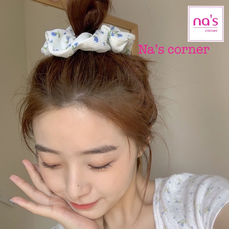 Thun cột tóc vải chun buộc hoa nhí