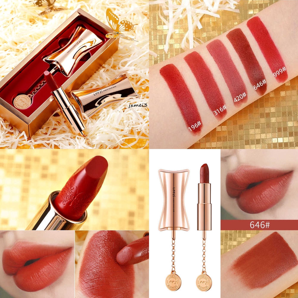 Leezi  Lipstick Matte Magnet chain Moisturize lasting Make-up Lip gloss Son môi