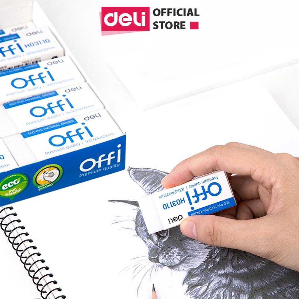 Gôm Tẩy Deli - Trắng - Phù hợp thi trắc nghiệm - 1 chiếc / 2 chiếc - EH03010/EH00110