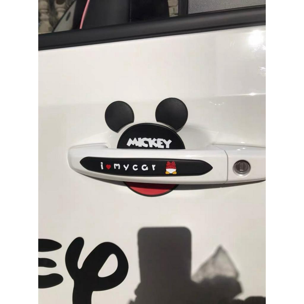 Chống xước hõm tay nắm cửa xe ô tô Mickey Minie dễ thương - Bọc tay cầm cửa xe ô tô