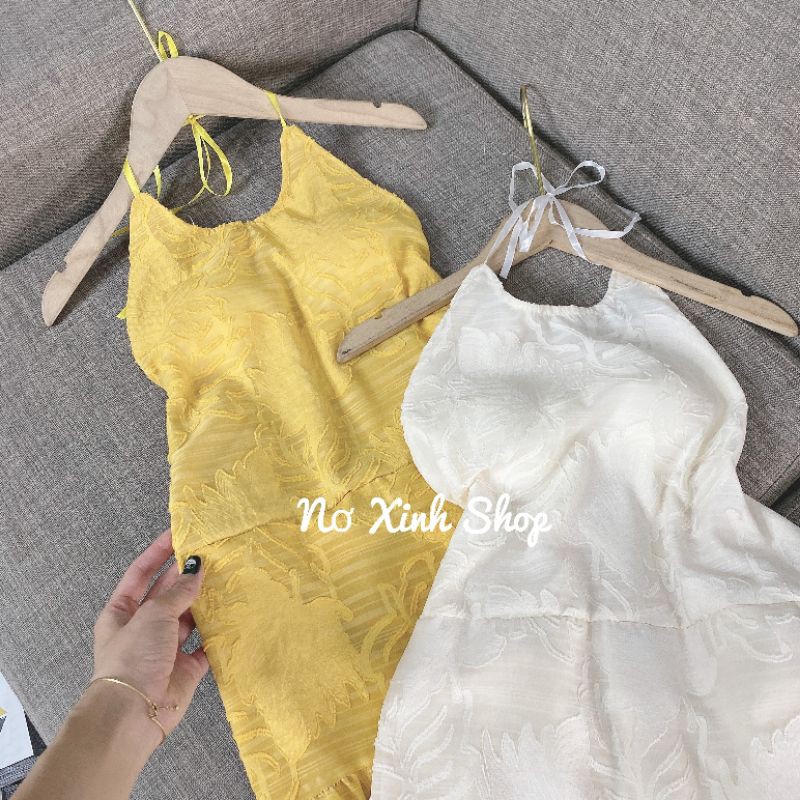 Váy Maxi Yếm Ren Hoa Nổi Cao Cấp ❣