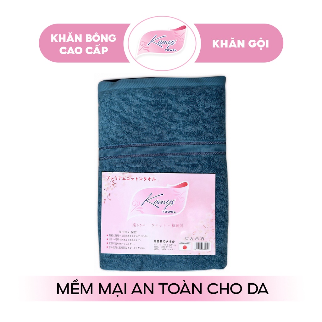Khăn Lau Đầu 50x100cm Kamys Towel 100% Cotton Siêu Thấm Hút, Không Sổ Lông, Không Phai Màu