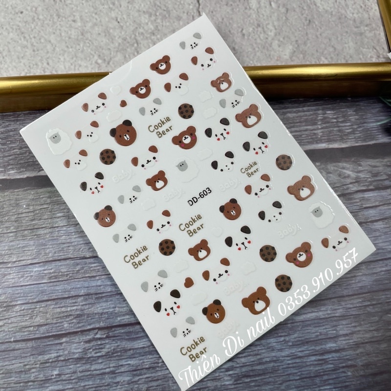 Sticker dán móng tay, stick trang trí móng hoạ tiết dễ thương Thiên Di Nail