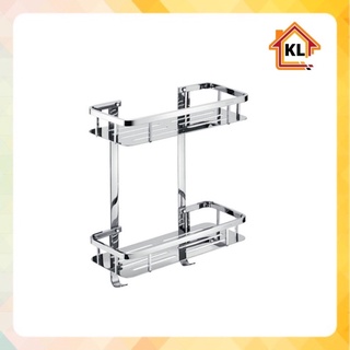 Kệ Thẳng Đựng Sữa Tắm Dầu Gội Trong Nhà Tắm INOX 304 KE1503-2 Có Móc 2 Tầng