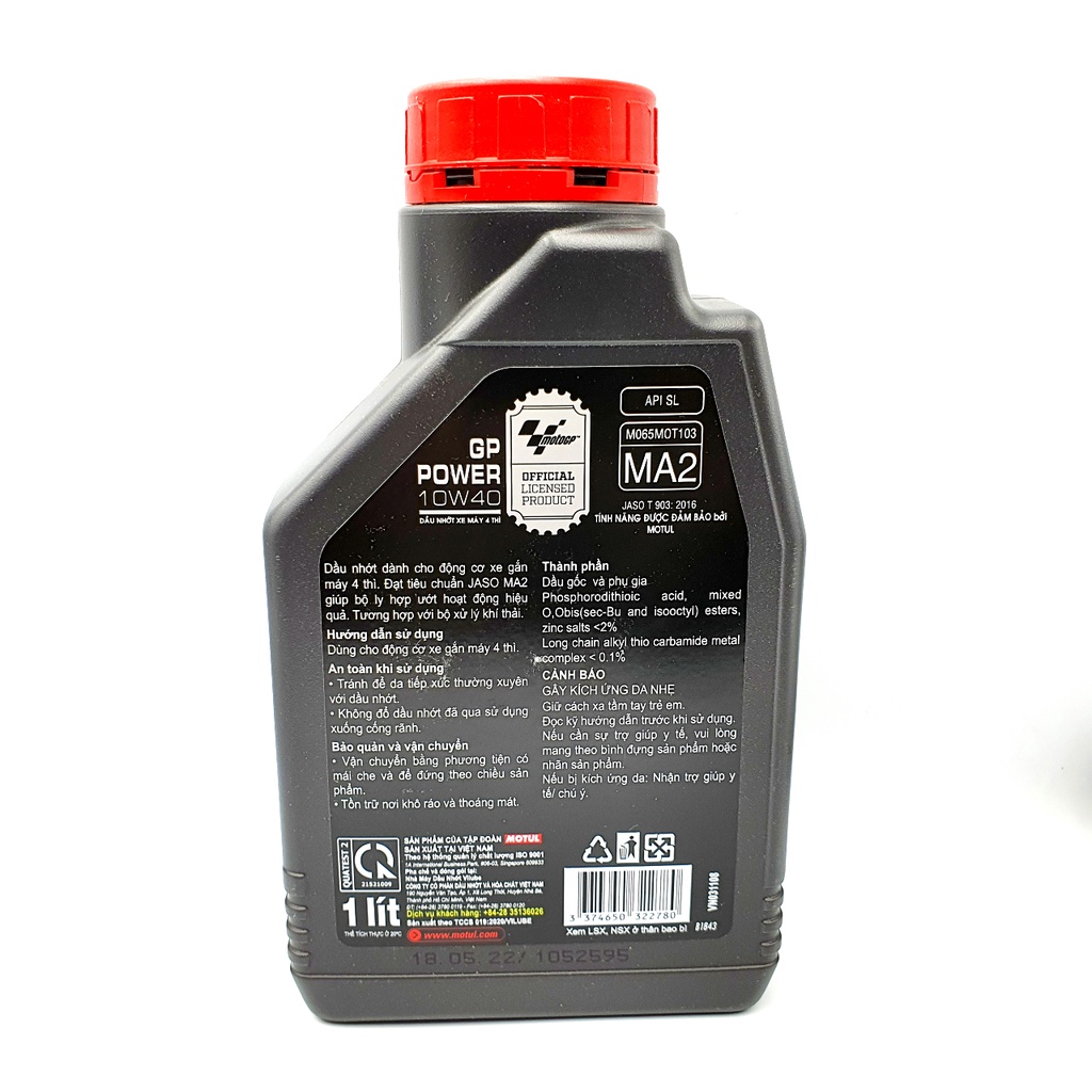 Dầu nhớt dành cho xe số Motul GP Power 10w40
