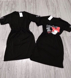 Váy vịt thắt eo dáng dài form rộng chất cotton