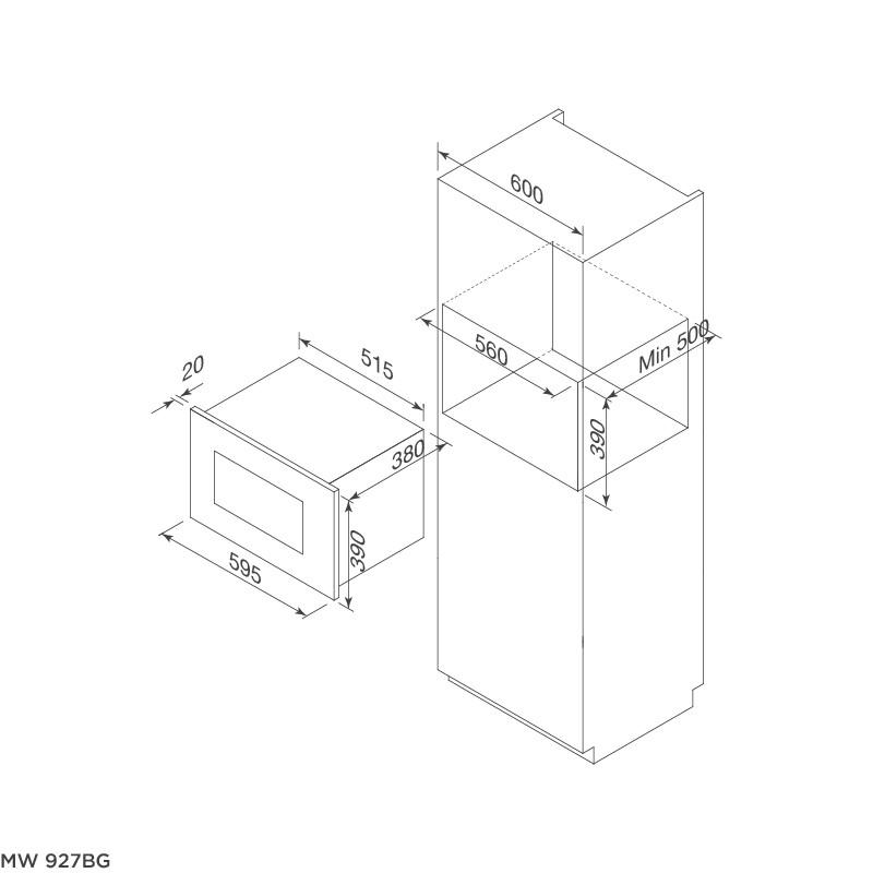 LÒ VI SÓNG ÂM TỦ MALLOCA MW 927BG (27L)