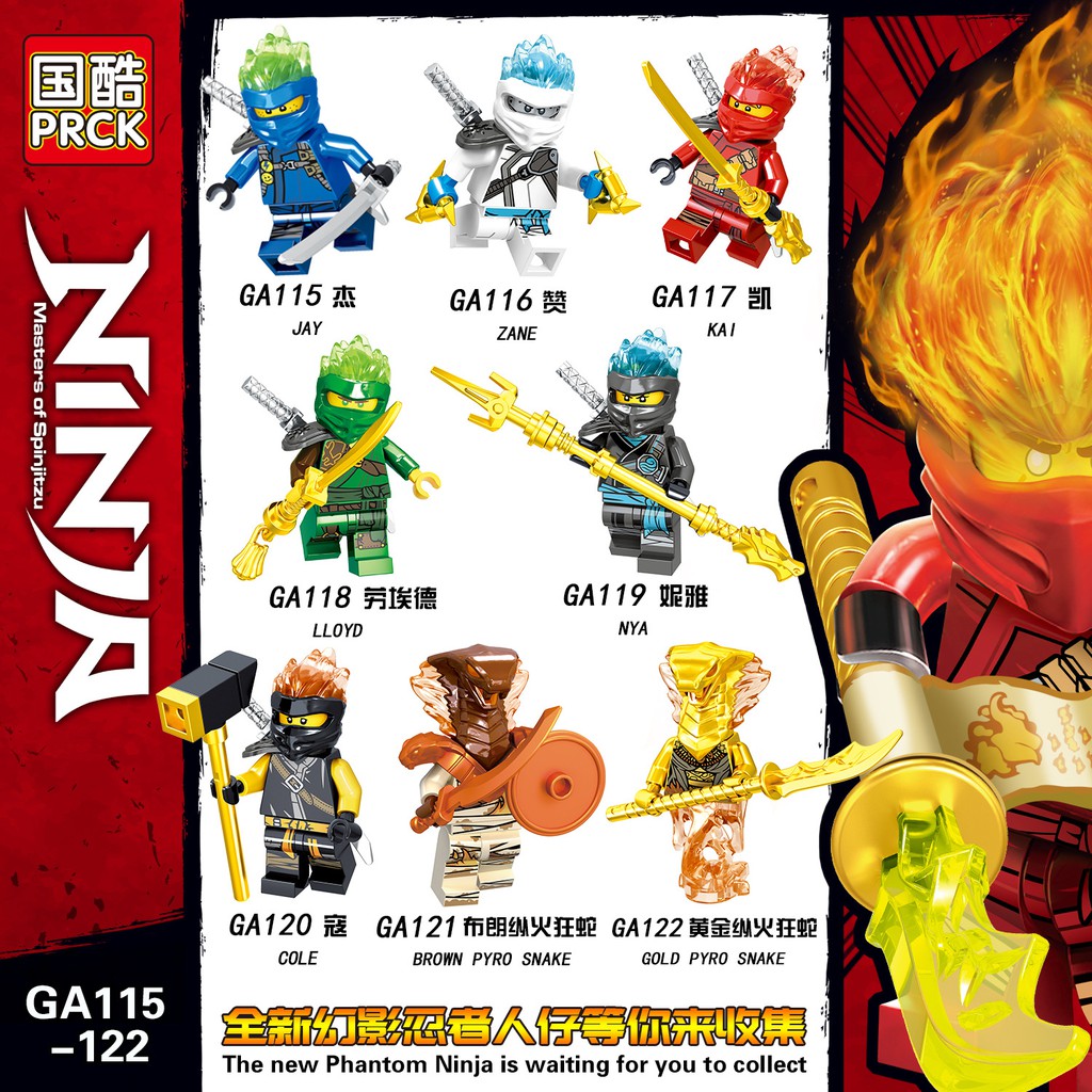 Minifigures Ninjago Các Nhân Vật Jay Jane Kai Lloyd Nya Cole Phiên Bản Mới Nhất GA115 GA116 GA117