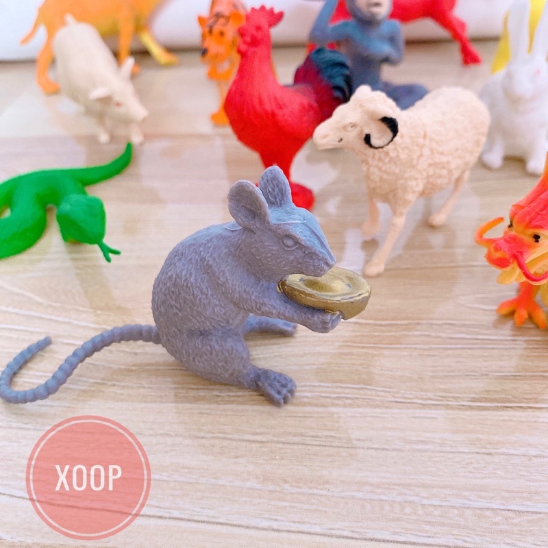 Đồ chơi mô hình bộ 12 con giáp nhiều màu sắc cho bé trai, bé gái