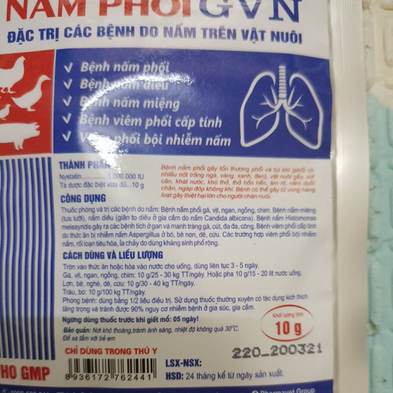 5 gói Nấm phổi 10g.