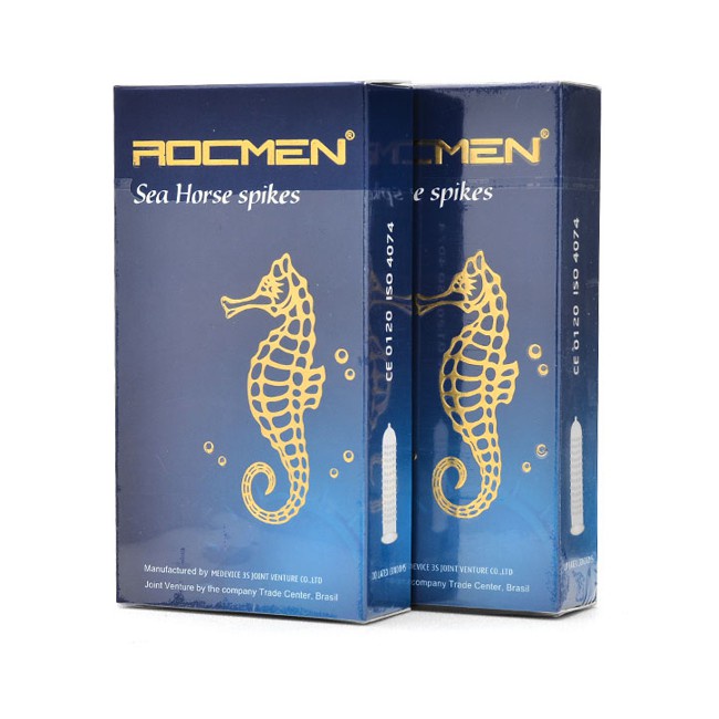 Bao cao su Rocmen cá ngựa xanh - Sea Horse Spikes gân gai nổi, kéo dài thời gian - Phan An CN363