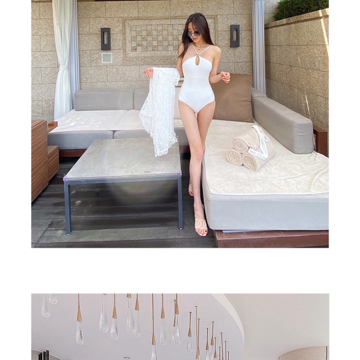 Bikini LUHAZO 1 mảnh hở lưng đi biển liền thân che bụng sexy Hàn Quốc nâng ngực 2558 dk6t303