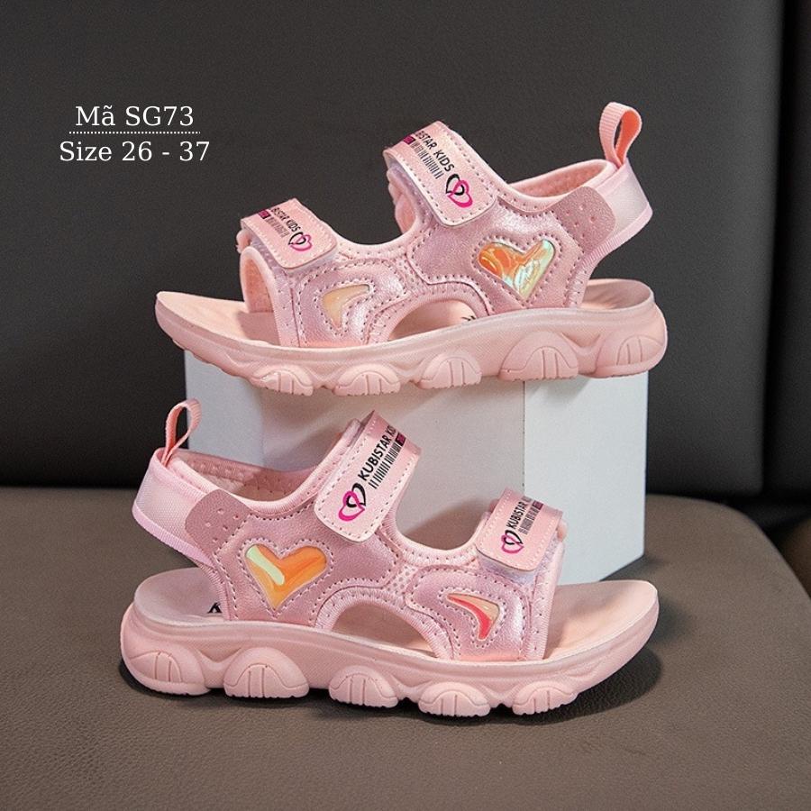 Giày sandal thể thao đế êm màu hồng thời trang mùa hè thu cho trẻ em bé gái 3 4 5 6 7 8 9 10 12 tuổi đi học dạo bộ SG73