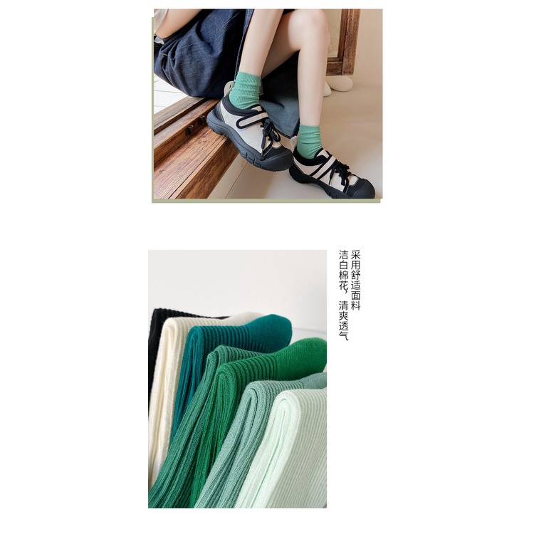 Vớ gân trơn nữ Cổ cao Hàn Quốc Tất nữ dài Cao cổ Nhật Bản