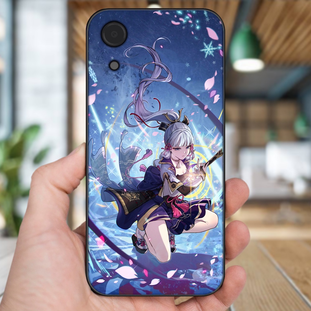 Ốp lưng Samsung A03 Core viền đen in hình Ayaka Genshin Impact