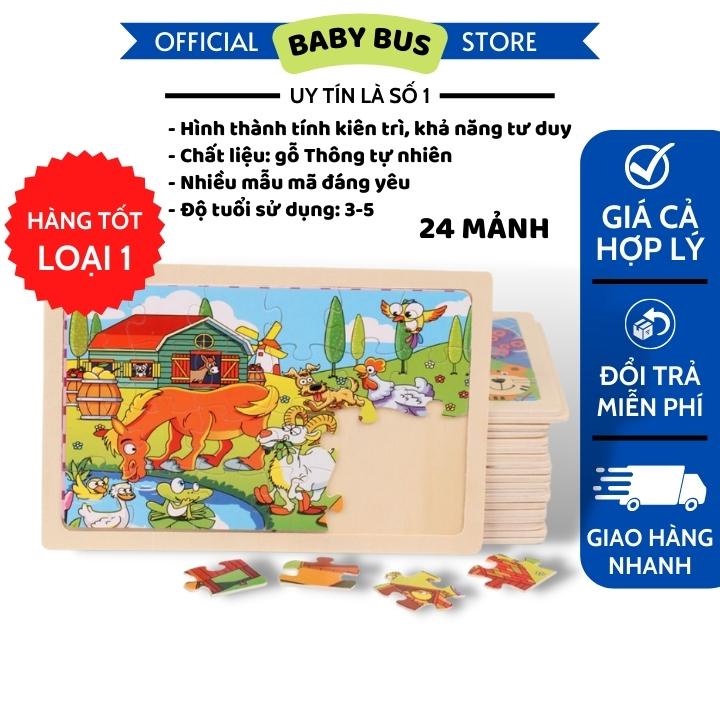 Đồ chơi trẻ em Trang ghép hình gỗ 24 mảnh, hàng đẹp, đã phân loại. Đồ chơi phát triển trí tuệ cho bé