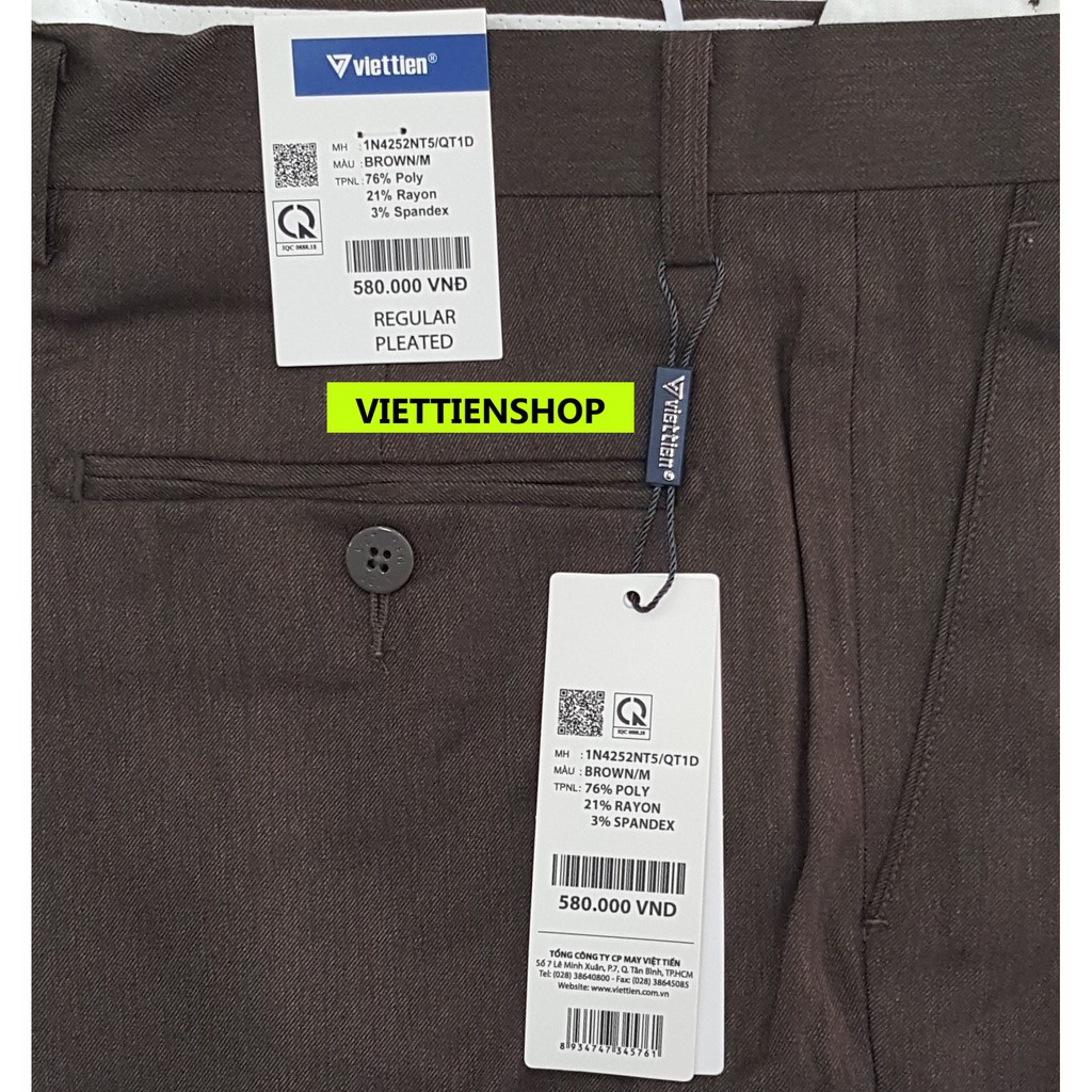 (4252 QTR) QUẦN TÂY VIỆT TIẾN CÓ LY (KO ÔM - REGULAR)