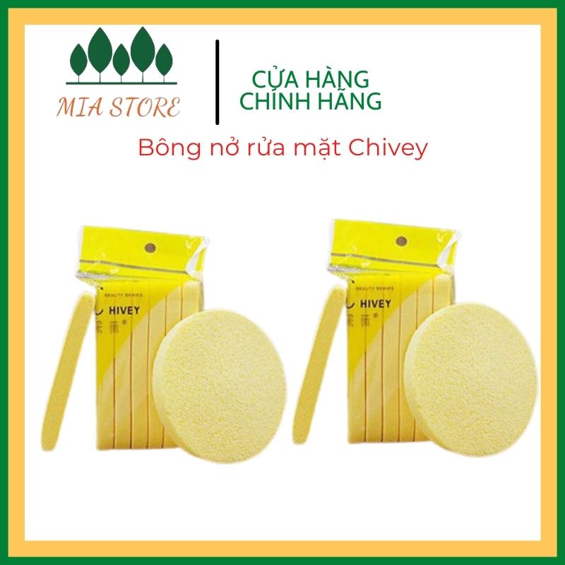 Gói 12 thanh Bông nở Bọt biển rửa mặt Chivey 12 miếng  Miếng mút rửa mặt bọt biển dạng nén Gói 12 thanh