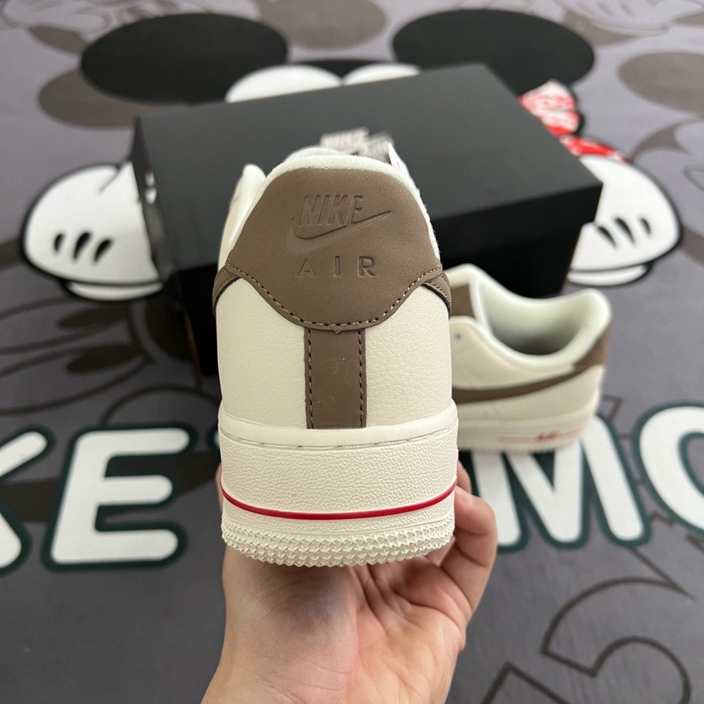 Giày AF1 vệt nâu, nike air force 1 nâu trắng bản cao cấp. Tặng box bảo vệ Hỗ trợ đổi size.