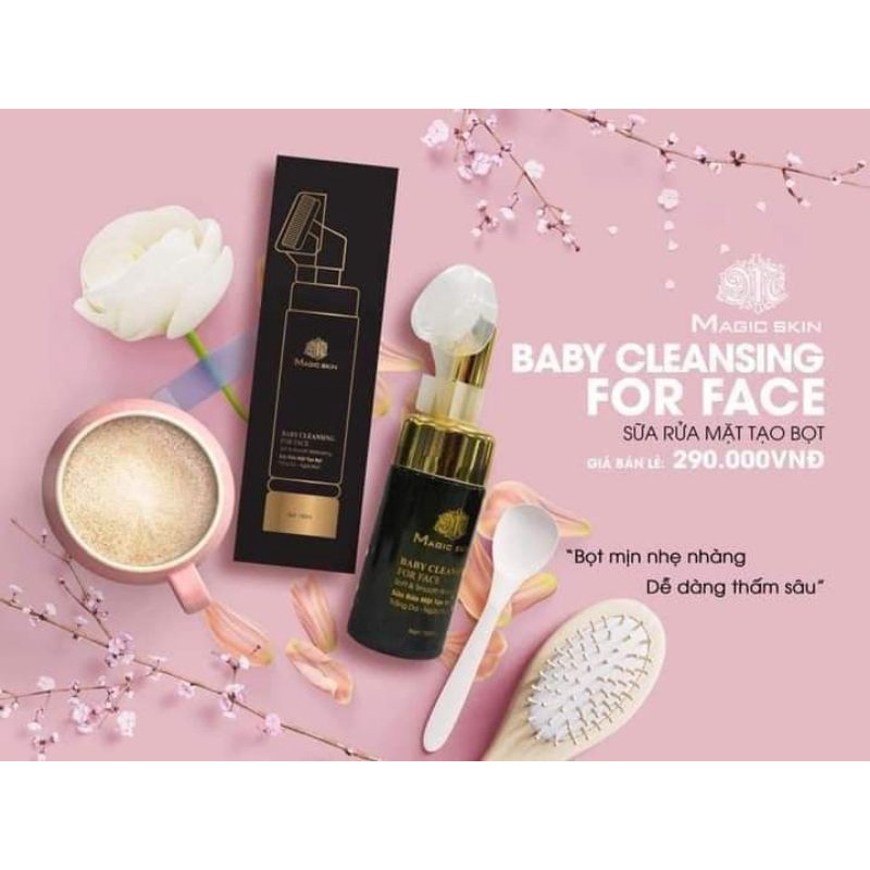 Sữa rửa mặt bọt biển có đầu cọ Silicon 150ml magic skin