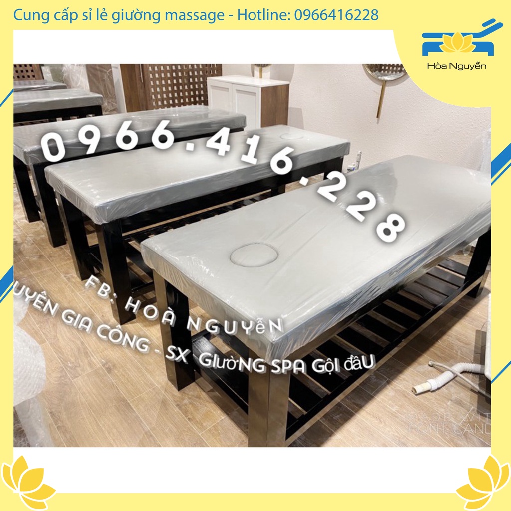 Giường spa chân gỗ thông siêu bền chắc - Có Sẵn