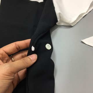 Váy bầu thiết kế pha cổ nơ trắng